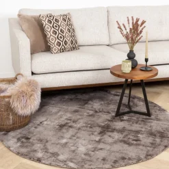 Viskose Teppich Rund - Pearl Grau