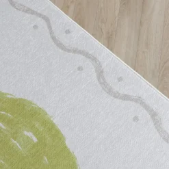 Waschbarer Kinderteppich - Mick Limette Grün