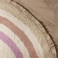 Waschbarer Kinderteppich Oval - Milo Rosa