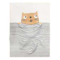 Waschbarer Kinderteppich - Ravi Cat Bunt
