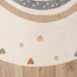 Waschbarer Kinderteppich Rund - Ravi Rainbow Bunt