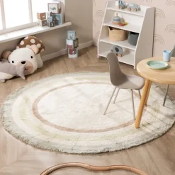 Waschbarer Kinderteppich Rund - Milo Grün