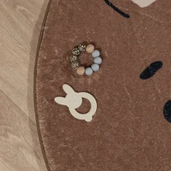 Waschbarer Spielteppich Rund - Sammy Bear Braun