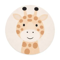 Waschbarer Spielteppich Rund - Sammy Giraffe Beige