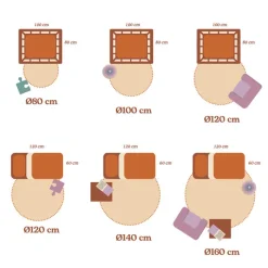 Waschbarer Spielteppich Rund - Sammy Fox Orange