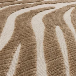 Waschbarer Teppich - Dunya Zebra Beige Weiß