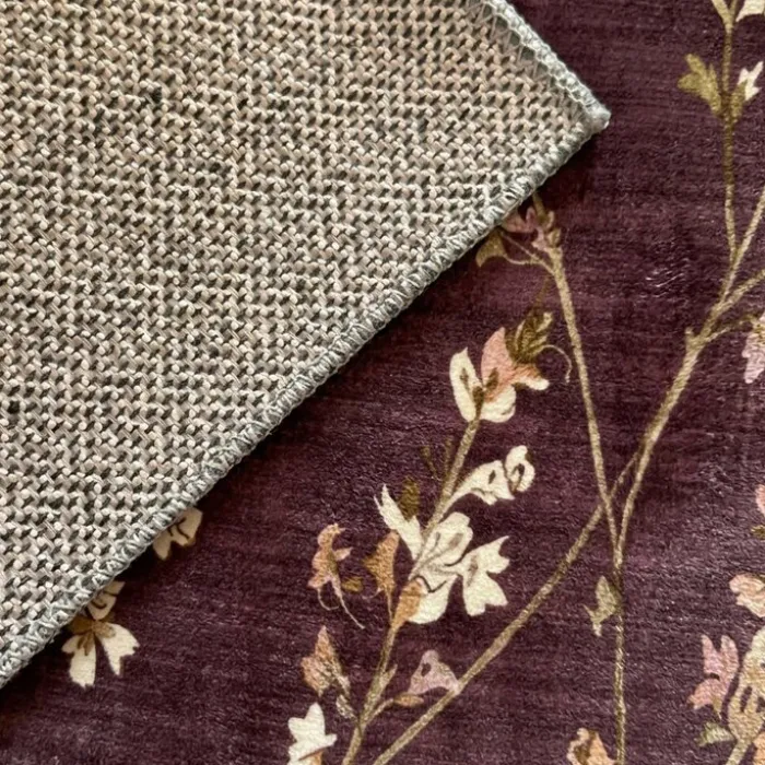 Waschbarer Teppich - Misty Floral Braun
