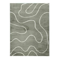 Waschbarer Teppich - Myrre Swirl Grün