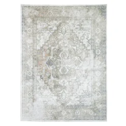Waschbarer Teppich - Nova Aztec Olivgrün