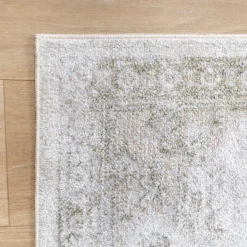 Waschbarer Teppich - Nova Aztec Olivgrün
