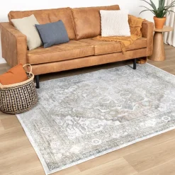 Waschbarer Teppich - Nova Aztec Olivgrün