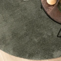 Waschbarer Teppich Rund - Clean Grün