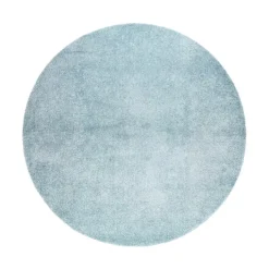 Waschbarer Teppich Rund - Clean Hellblau