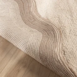Waschbarer Teppich Rund - Hazy Beige Creme