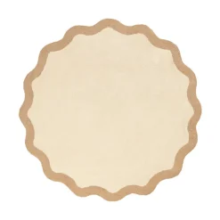 Waschbarer Teppich Rund - Hazy Beige Creme