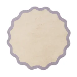 Waschbarer Teppich Rund - Hazy Lila Creme