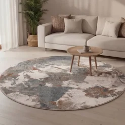 Waschbarer Teppich Rund - Misha Flow Bunt