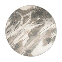 Waschbarer Teppich Rund - Misha Lines Creme Braun