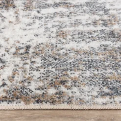 Waschbarer Teppich Rund - Misha Grunge Creme Grau