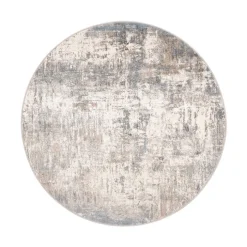 Waschbarer Teppich Rund - Misha Grunge Creme Grau