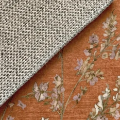 Waschbarer Teppich Rund - Misty Floral Terrakotta