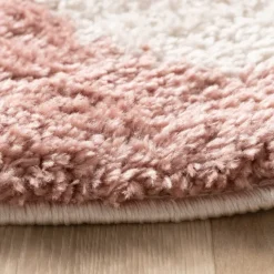 Waschbarer Teppich Rund - Myrre Rosa Weiß