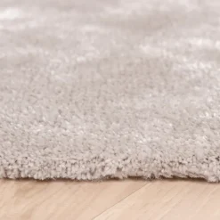 Waschbarer Viskose Teppich Rund - Vive Grau