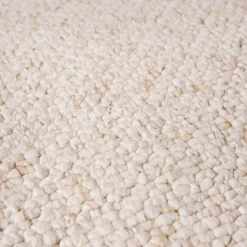 Waschbarer Wollteppich - Bruno Creme Weiß