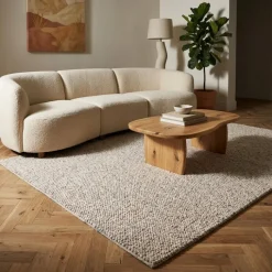 Waschbarer Wollteppich - Bruno Beige Creme