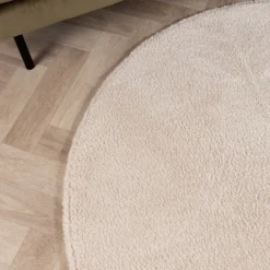 Weicher runder Teppich – Teddy Creme