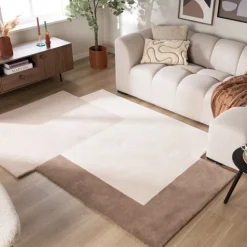 Wollteppich Abstrakt - Jules Creme Taupe