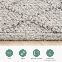 Wollteppich - Knit Grau
