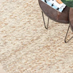 Wollteppich - Melange Creme Braun