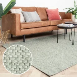 Wollteppich - Melange Mint