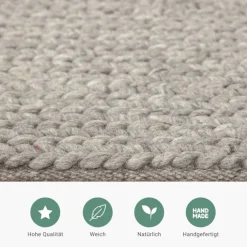 Wollteppich - Twist Grau
